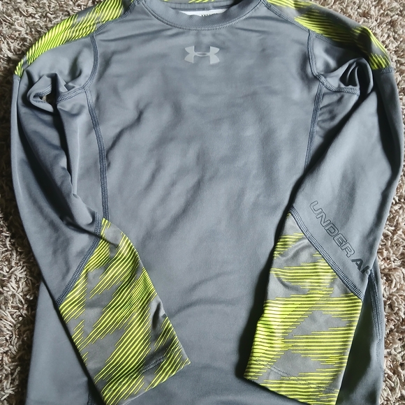 Under Armour Other - Under Armour Gray Shirt with Neon Yellow Accents